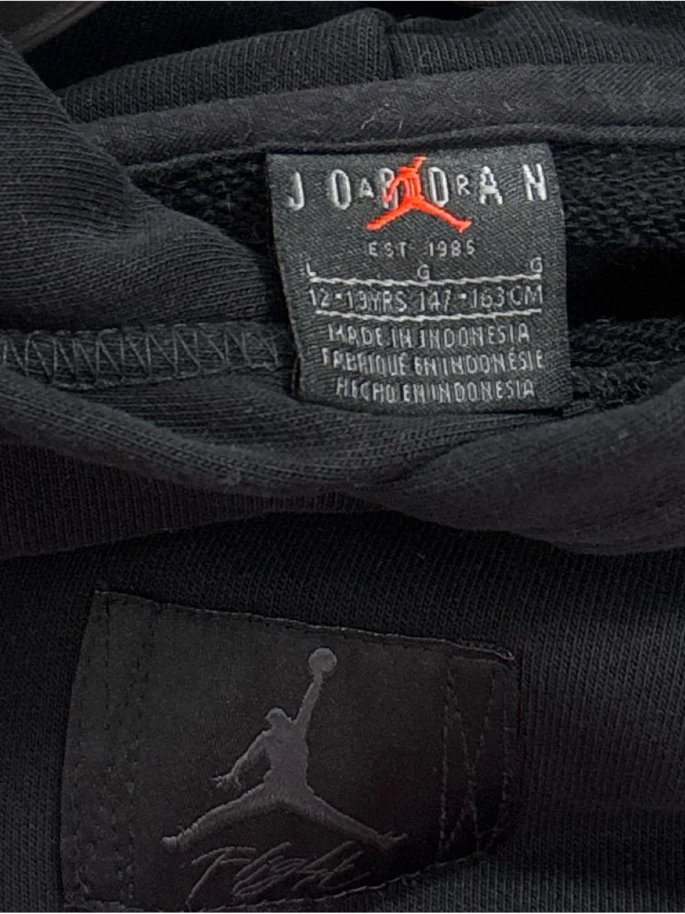 Jordan Black Pullover Hoodie with Subtle Jumpman Patch